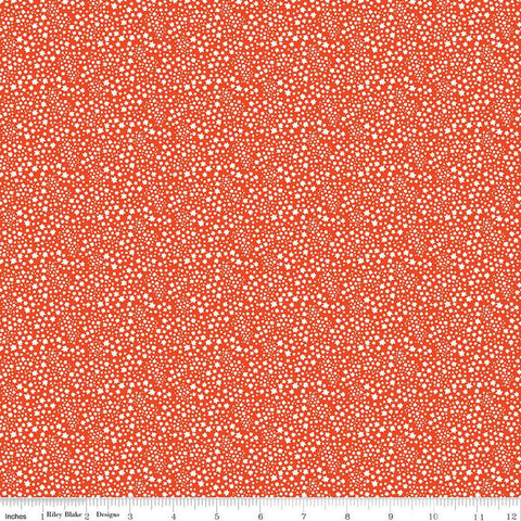 SALE Copacetic Starflower C14685 Persimmon by Riley Blake Designs - Tiny White Blossoms - Quilting Cotton Fabric