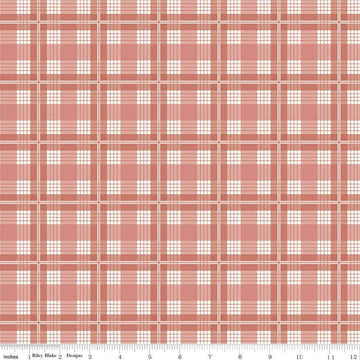 SALE Albion Plaid C14593 Rose - Riley Blake Designs - Rose/Cream Plaid - Quilting Cotton Fabric