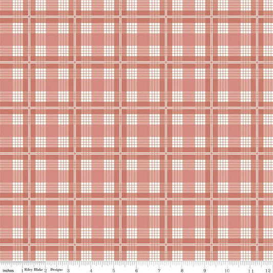 SALE Albion Plaid C14593 Rose - Riley Blake Designs - Rose/Cream Plaid - Quilting Cotton Fabric