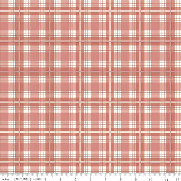 SALE Albion Plaid C14593 Rose - Riley Blake Designs - Rose/Cream Plaid - Quilting Cotton Fabric