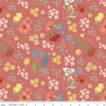 SALE Albion Main C14590 Rose - Riley Blake Designs - Floral Flowers Flower Names - Quilting Cotton Fabric
