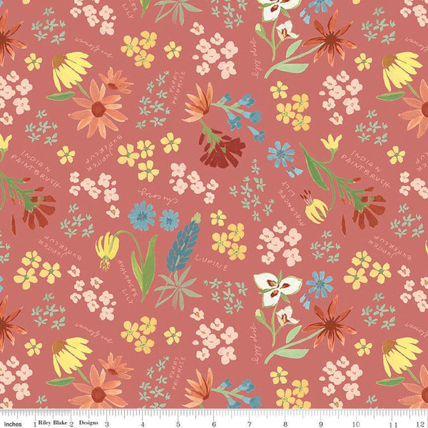 SALE Albion Main C14590 Rose - Riley Blake Designs - Floral Flowers Flower Names - Quilting Cotton Fabric