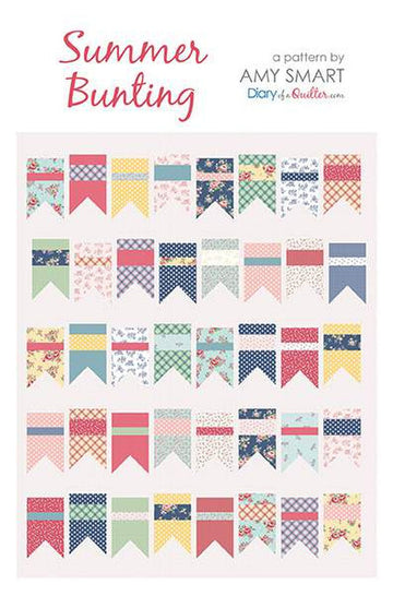 SALE Summer Bunting Quilt PATTERN P123 - Amy Smart - Riley Blake Designs - INSTRUCTIONS Only - Piecing Beginner & Fat Quarter Friendly