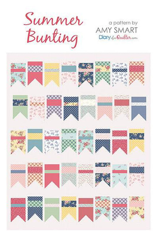 SALE Summer Bunting Quilt PATTERN P123 - Amy Smart - Riley Blake Designs - INSTRUCTIONS Only - Piecing Beginner & Fat Quarter Friendly
