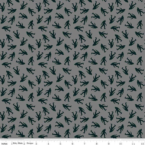 SALE Legends of the National Parks Bigfoot Toss C15061 Gray - Riley Blake Designs - Quilting Cotton Fabric