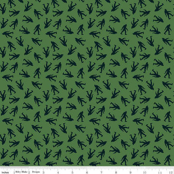 SALE Legends of the National Parks Bigfoot Toss C15061 Green - Riley Blake Designs - Quilting Cotton Fabric