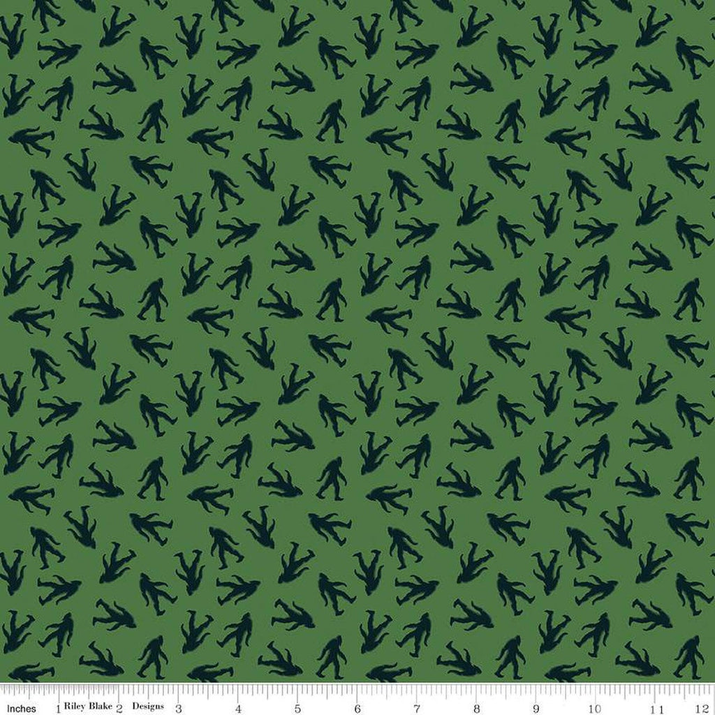 Legends of the National Parks Bigfoot Toss C15061 Green - Riley Blake Designs - Quilting Cotton Fabric