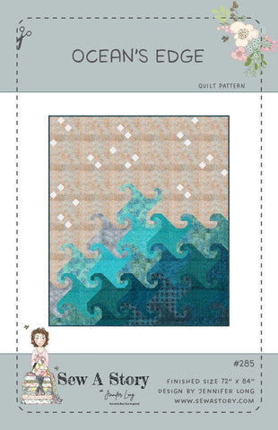 SALE Ocean's Edge Quilt PATTERN P100 by Jennifer Long - Riley Blake Designs - INSTRUCTIONS Only - Piecing Intermediate