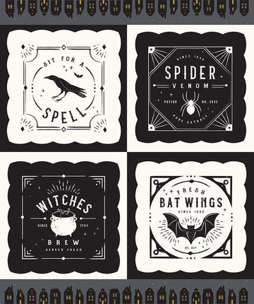 SALE Sophisticated Halloween Pillow Panel P14626 - Riley Blake Designs - Quilting Cotton Fabric
