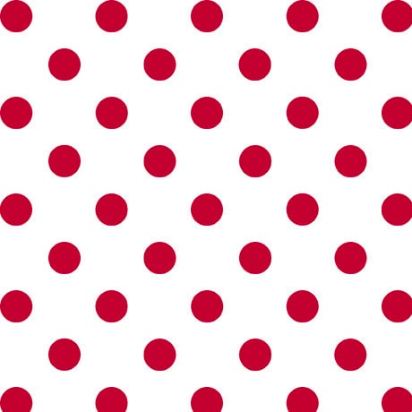 SALE Dots and Stripes and More Medium Dot 28893 ZR Red on White - QT Fabrics - Polka Dots Dotted - Quilting Cotton Fabric