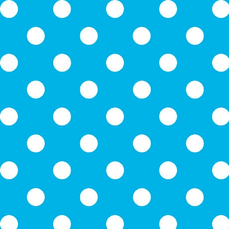 SALE Dots and Stripes and More Brights Medium Dot 28893 Q Turquoise - QT Fabrics - Polka Dots Dotted - Quilting Cotton Fabric
