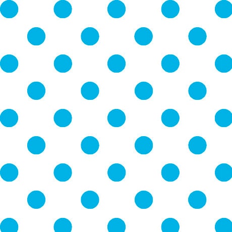 CLEARANCE Dots and Stripes and More Brights Medium Dot 28893 ZQ Turquoise on White - QT Fabrics - Polka Dots Dotted - Quilting Cotton Fabric