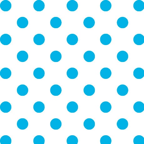 SALE Dots and Stripes and More Brights Medium Dot 28893 ZQ Turquoise on White - QT Fabrics - Polka Dots Dotted - Quilting Cotton Fabric