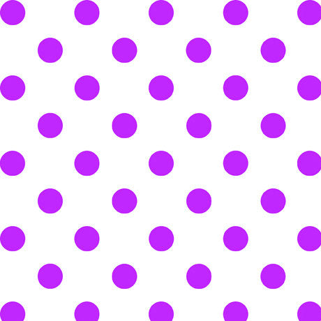 SALE Dots and Stripes and More Brights Medium Dot 28893 V Purple on White - QT Fabrics - Polka Dots Dotted - Quilting Cotton Fabric
