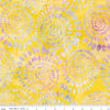 SALE Batiks Expressions Dahlias BT23011 Yellow Cream - Riley Blake Designs - Hand-Dyed Tjaps Print - Quilting Cotton