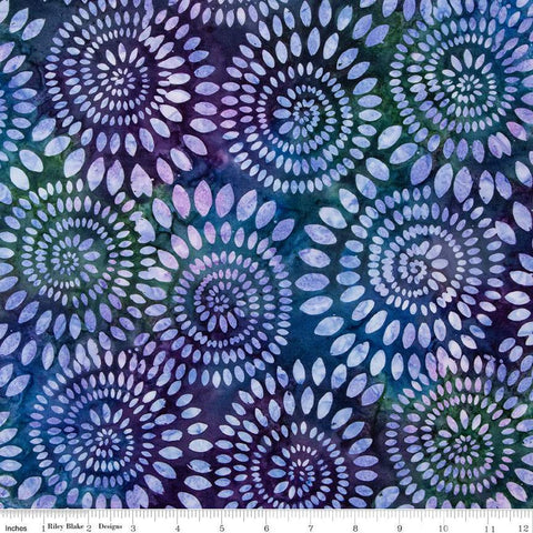 SALE Batiks Expressions Dahlias BT23010 Vineyard- Riley Blake Designs - Hand-Dyed Tjap Print - Quilting Cotton Fabric