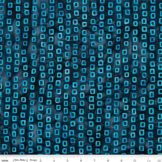SALE Batiks Expressions Bayou Blues BTHH Bedazzled - Riley Blake Designs - Hand-Dyed Tjaps Print - Quilting Cotton