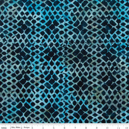 SALE Batiks Expressions Bayou Blues BTHH Electra - Riley Blake Designs - Hand-Dyed Tjaps Print - Quilting Cotton