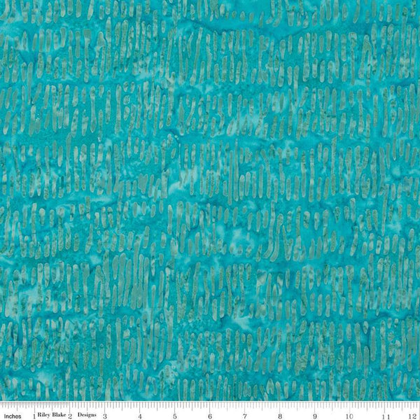 SALE Batiks Expressions Bayou Blues BTHH Belize - Riley Blake Designs - Hand-Dyed Tjaps Print - Quilting Cotton