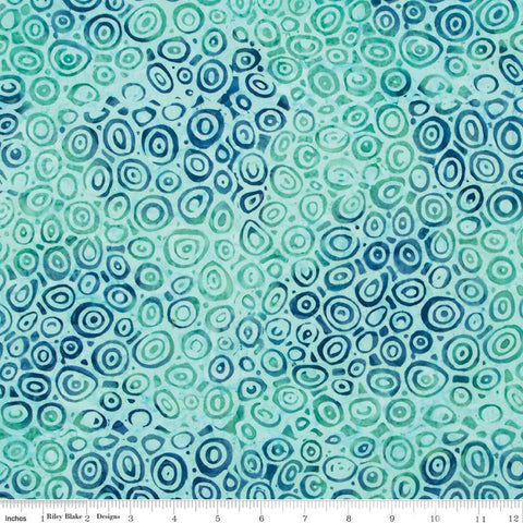 Batiks Expressions Bayou Blues BTHH Curious - Riley Blake Designs - Hand-Dyed Tjaps Print - Quilting Cotton