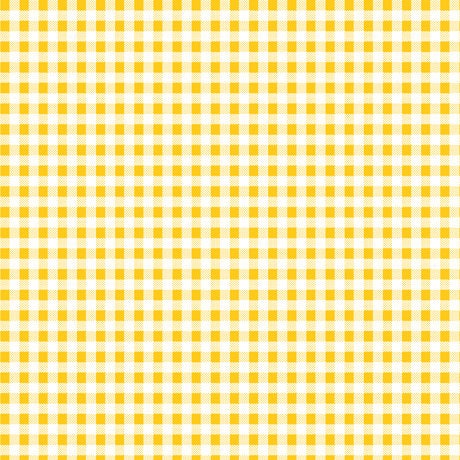 Dots and Stripes and More Brights PRINTED Mini Gingham 28895 S Yellow White - QT Fabrics - Checks Checkered - Quilting Cotton Fabric