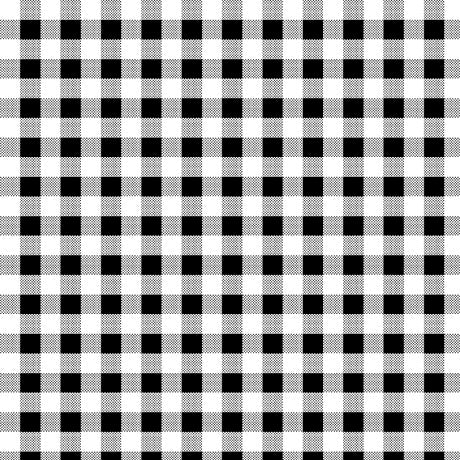 Dots and Stripes and More PRINTED Medium Gingham 28896 J Black White - QT Fabrics - Check Checks Checkered - Quilting Cotton Fabric