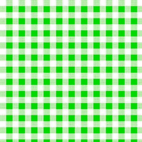 32" End of Bolt - CLEARANCE Dots and Stripes and More Brights PRINTED Medium Gingham 28896 G Green White - QT Fabrics - Quilting Cotton