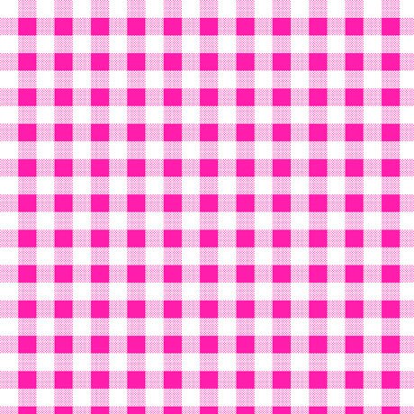 Dots and Stripes and More Brights PRINTED Medium Gingham 28896 P Pink White - QT Fabrics - Checks Checkered - Quilting Cotton Fabric