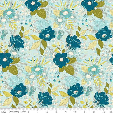 SALE Feed My Soul Main C14550 Powder by Riley Blake Designs - Floral Flowers - Quilting Cotton Fabric