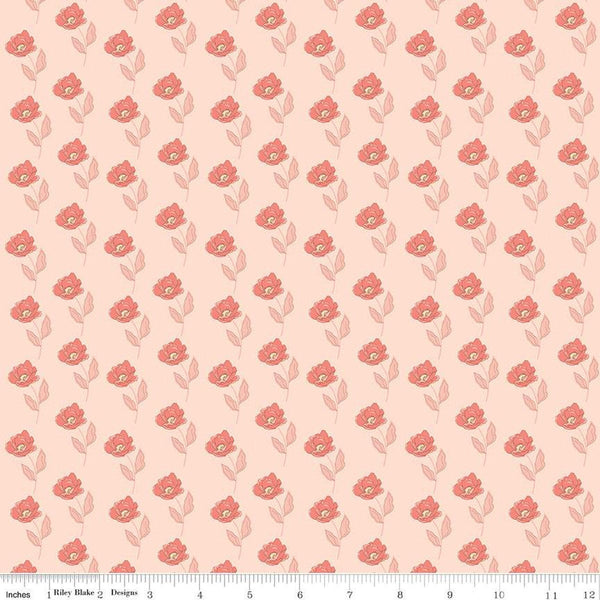 Feed My Soul Flowers C14552 Blush by Riley Blake Designs - Floral Flower - Quilting Cotton Fabric