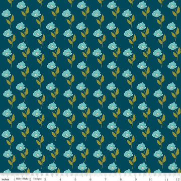 Feed My Soul Flowers C14552 Navy - Riley Blake Designs - Floral Flower - Quilting Cotton Fabric