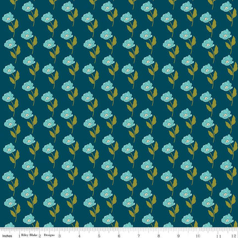 SALE Feed My Soul Flowers C14552 Navy by Riley Blake Designs - Floral Flower - Quilting Cotton Fabric