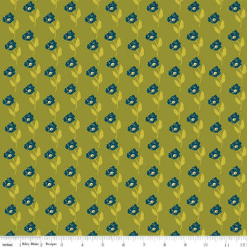 SALE Feed My Soul Flowers C14552 Olive - Riley Blake Designs - Floral Flower - Quilting Cotton Fabric