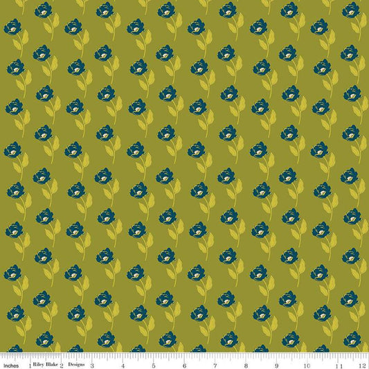 SALE Feed My Soul Flowers C14552 Olive - Riley Blake Designs - Floral Flower - Quilting Cotton Fabric