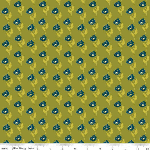 SALE Feed My Soul Flowers C14552 Olive by Riley Blake Designs - Floral Flower - Quilting Cotton Fabric
