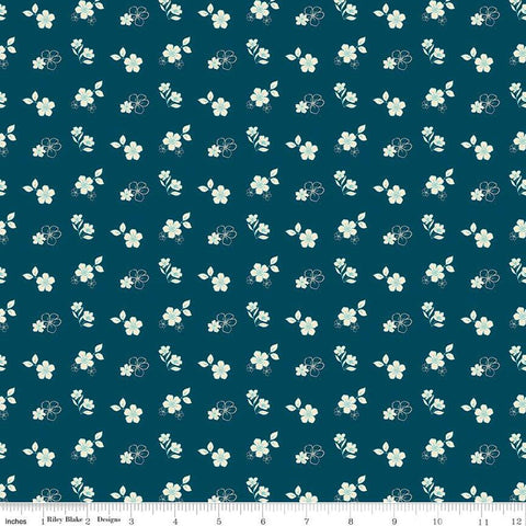 SALE Feed My Soul Tossed Floral C14553 Navy by Riley Blake Designs - Flowers Flower - Quilting Cotton Fabric