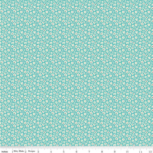 SALE Feed My Soul Daisies C14555 Sky - Riley Blake Designs - Floral Flowers - Quilting Cotton Fabric
