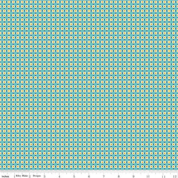 SALE Feed My Soul Dots C14556 Sky - Riley Blake Designs - Geometric Checkered Grid with Circles - Quilting Cotton Fabric
