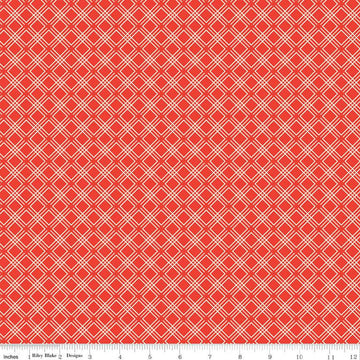 SALE Feed My Soul Geo C14557 Red - Riley Blake Desings - Diagonal Plaid - Quilting Cotton Fabric