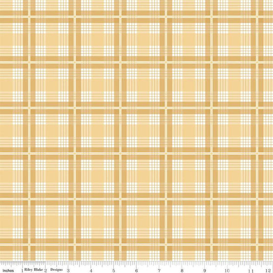 Albion Plaid C14593 Yellow - Riley Blake Designs - Yellow/Cream Plaid - Quilting Cotton Fabric