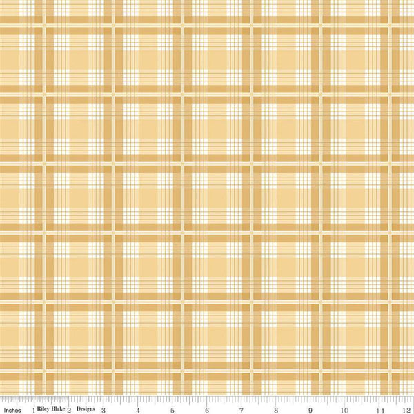 Albion Plaid C14593 Yellow by Riley Blake Designs - Yellow/Cream Plaid - Quilting Cotton Fabric