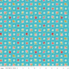 30" End of Bolt - Granny Chic Garden C8521 Blue - Riley Blake Designs - Lori Holt - Floral Flowers on Geometric Grid - Quilting Cotton