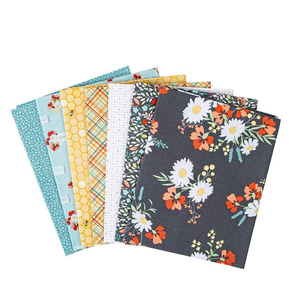 SALE Sunshine and Sweet Tea Steel One-Yard Bundle - 7 pieces - Riley Blake Designs - Pre cut Precut - One-Yard - Quilting Cotton Fabric