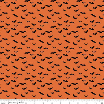 Sophisticated Halloween Bats C14625 Orange - Riley Blake Designs - Quilting Cotton Fabric
