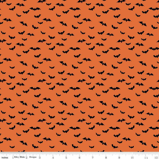 Sophisticated Halloween Bats C14625 Orange - Riley Blake Designs - Quilting Cotton Fabric