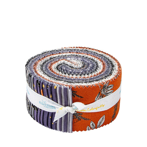 SALE Sophisticated Halloween 2.5 Inch Rolie Polie Jelly Roll 40 pieces - Riley Blake - Precut Pre cut Bundle - Quilting Cotton Fabric