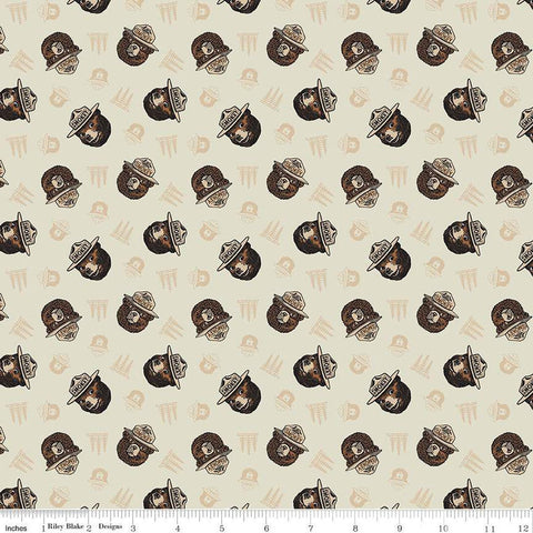 13" End of Bolt - Only You Smokey Toss C14641 Cream - Riley Blake - Bear Wildfire Prevention - Quilting Cotton Fabric - Licensed Product
