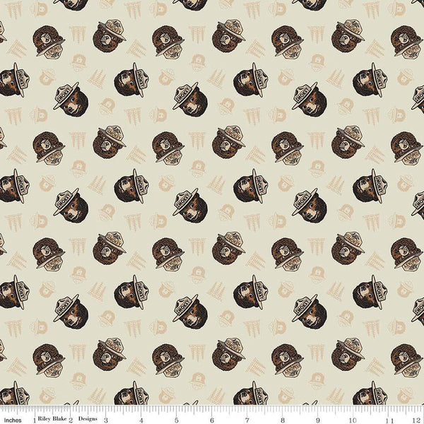 Only You Smokey Toss C14641 Cream - Riley Blake Designs - Smokey Bear Wildfire Prevention - Quilting Cotton Fabric - Licensed Product