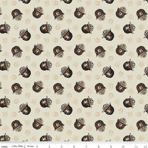 Only You Smokey Toss C14641 Cream - Riley Blake Designs - Smokey Bear Wildfire Prevention - Quilting Cotton Fabric - Licensed Product