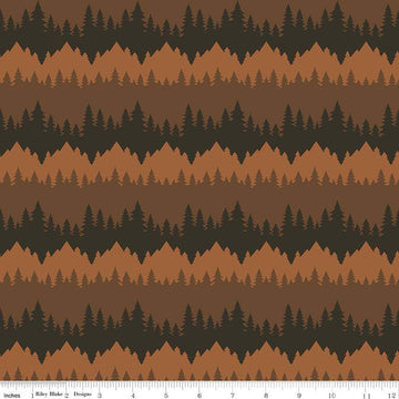 Only You Tree Stripe C14642 Brown - Riley Blake Designs - Smokey Bear Wildfire Prevention - Quilting Cotton Fabric - Licensed Product